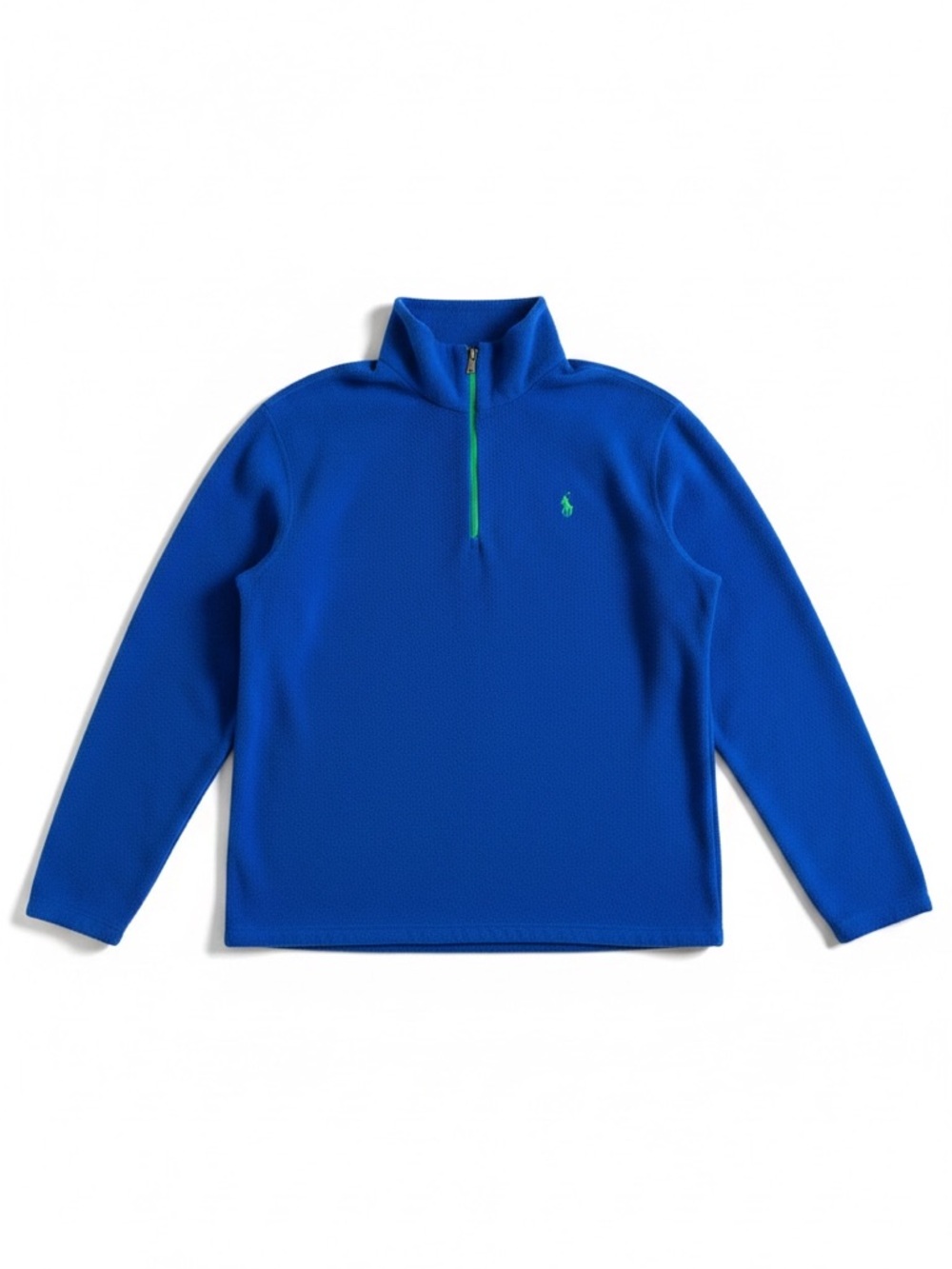 Polo Ralph Lauren Performance Fleece Quarter Zip Preppy Pullover Blue Large